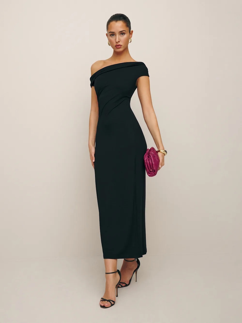 Reformation JAMEN Knit Midi One-Shoulder Dress - NWT